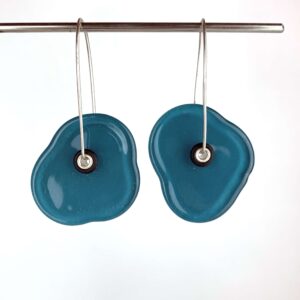 Dark Aqua Dalí earrings