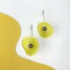Bright Yellow Recycled Glass Earrings