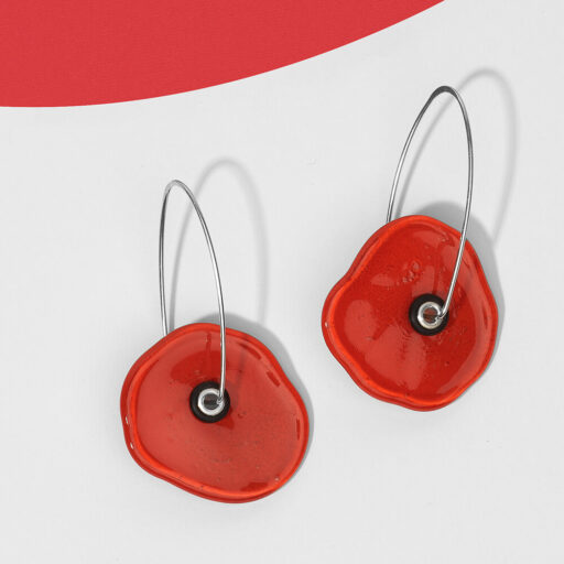 red-orange earrings