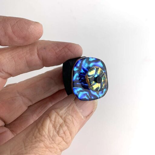 Blue and Rainbow stacked dichroic ring