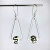 Triangle earring with black-n-white bead