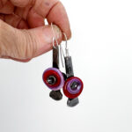 Purple and red Nail earrings