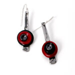 Red and Black nail earrings