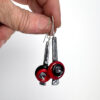 Red and Black nail earrings