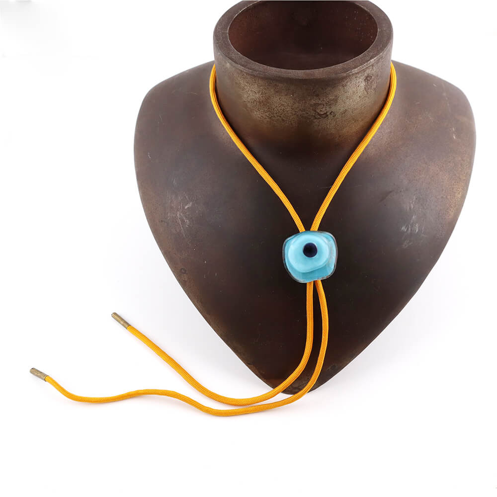 Blue on Blue bolo tie full image