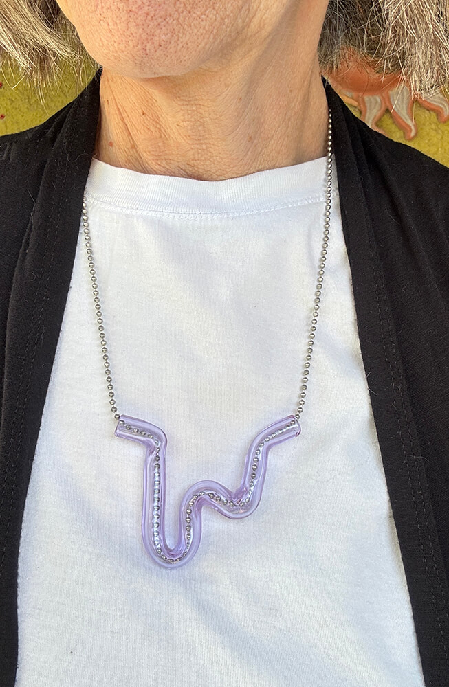 Waterfall borosilicate wiggle necklace