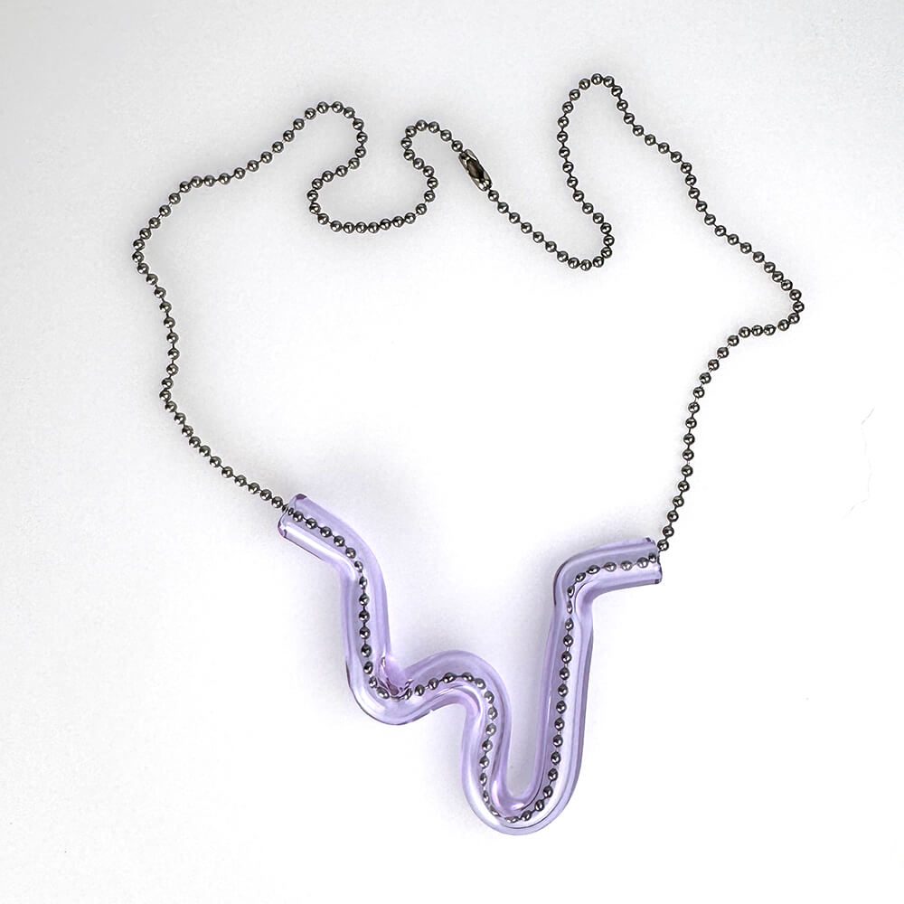 22” Waterfall borosilicate wiggle necklace
