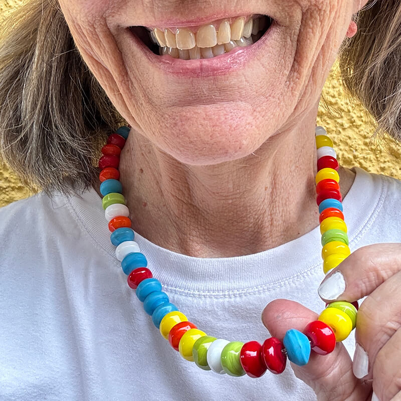 Glass candy necklace