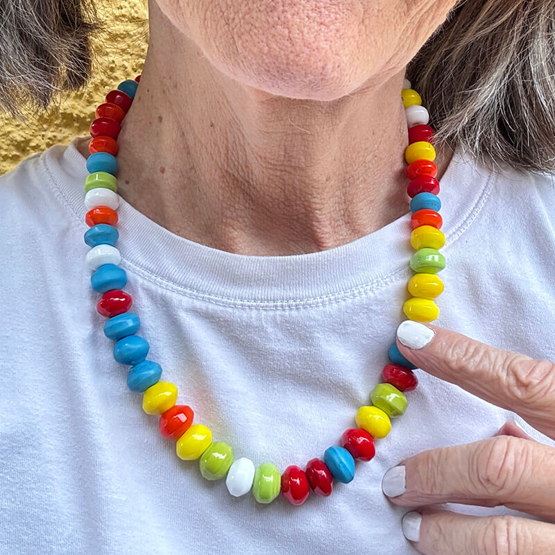 Glass candy necklace