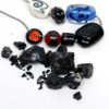 Black goldstone with beads